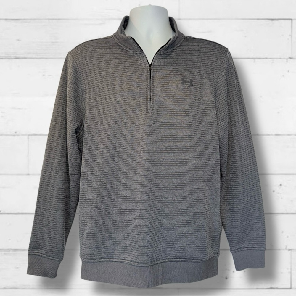 Under Armour ColdGear Quarter Zip Pullover Men’s Medium Gray Performance Top